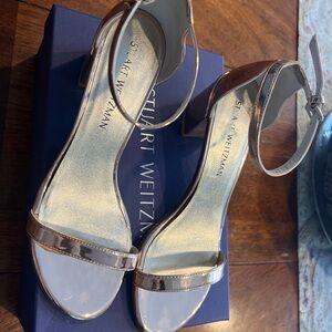 Stuart Weitzman Rose Gold Block Heels